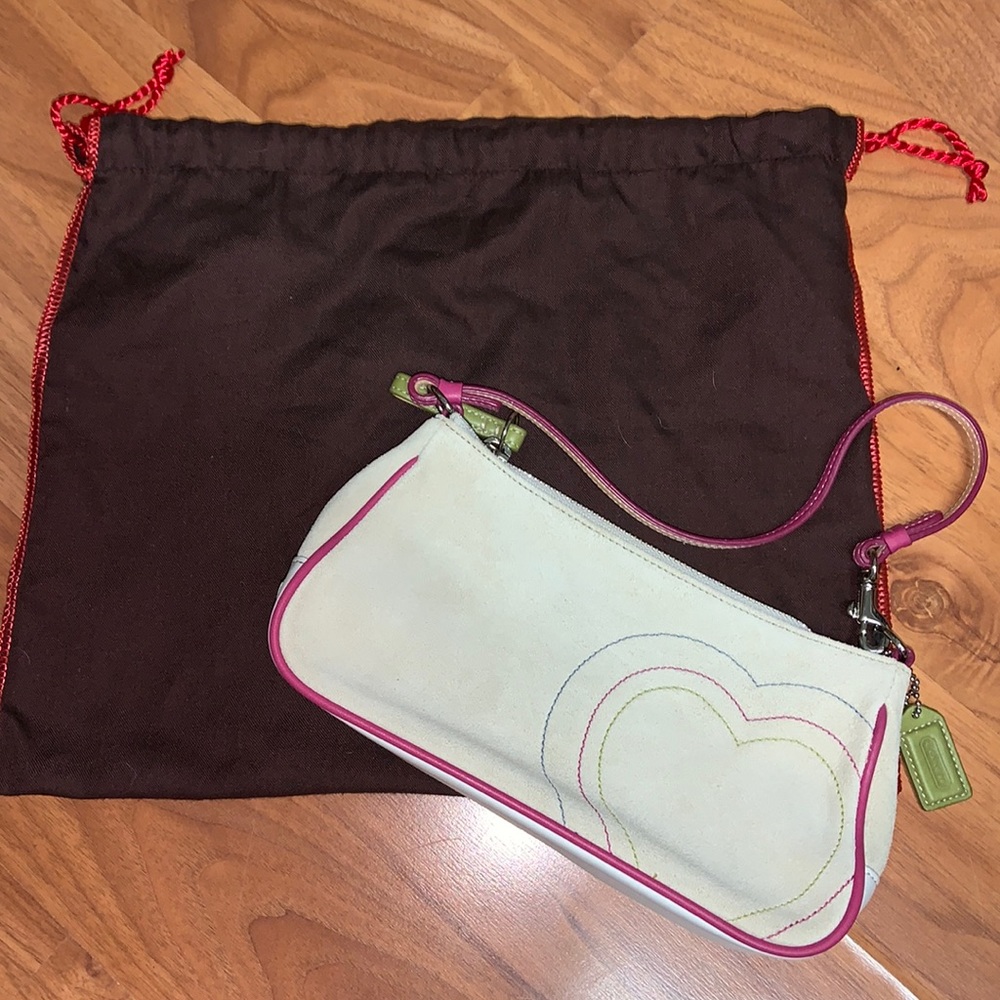 Coach Sueded Leather Mini Handbag Purse